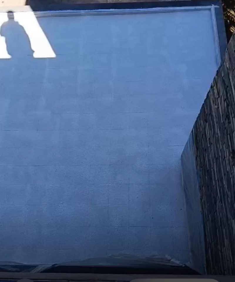Terraza después de la aplicación de corcho proyectado